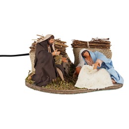 Natividad que juega con el niño Jesús serie 12 cm en movimiento