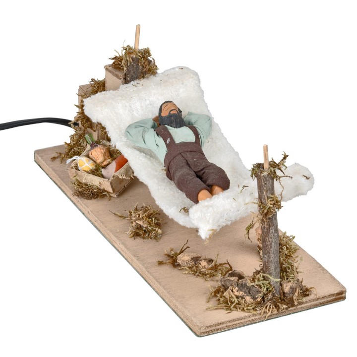 Man sleeping on hammock series 12 cm moving