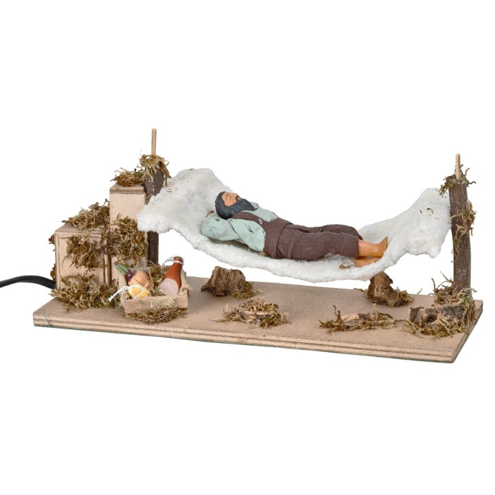 Man sleeping on hammock series 12 cm moving