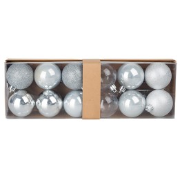 Set 12 palline argento ø 6 cm per albero di Natale
