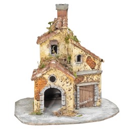 Casa in resina per presepe cm 18,5x16,5x18 h.