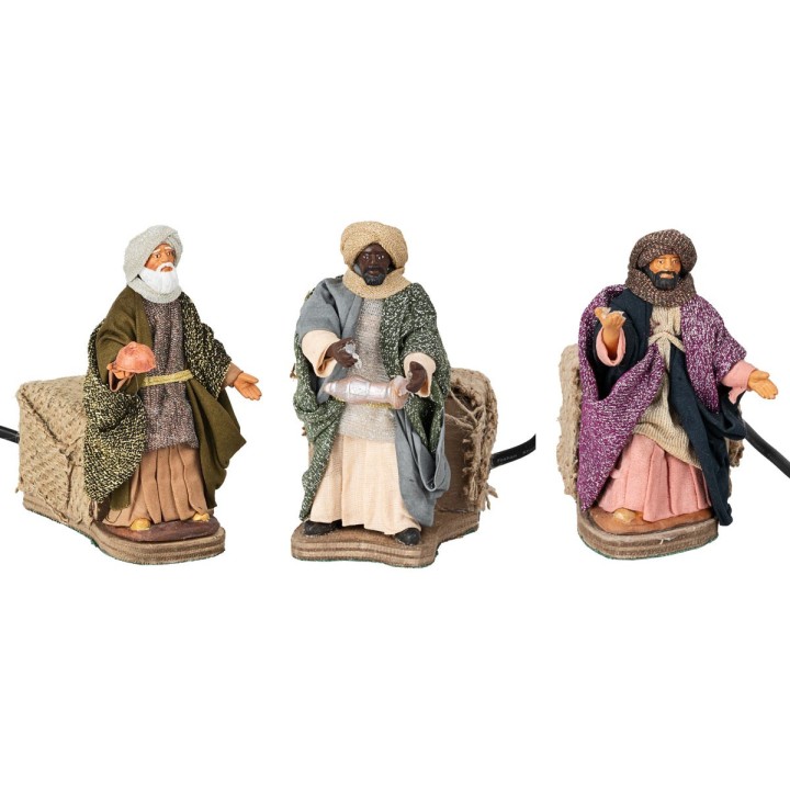 Conjunto de tres Reyes Magos en movimiento 12 cm