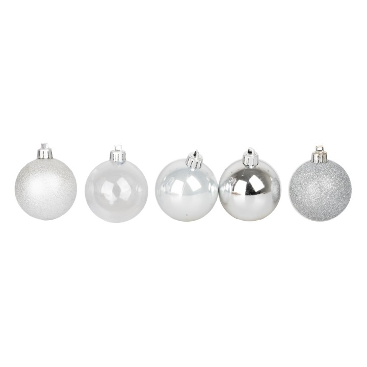 Juego de 12 bolitas plata ø 6 cm para árbol de Navidad