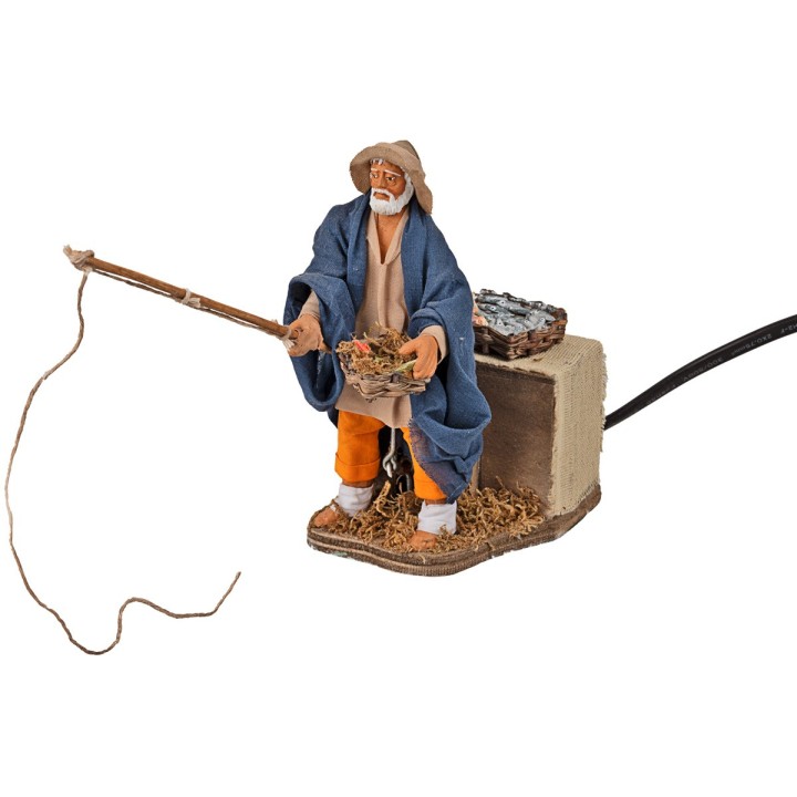 Pescatore in piedi in movimento 12 cm