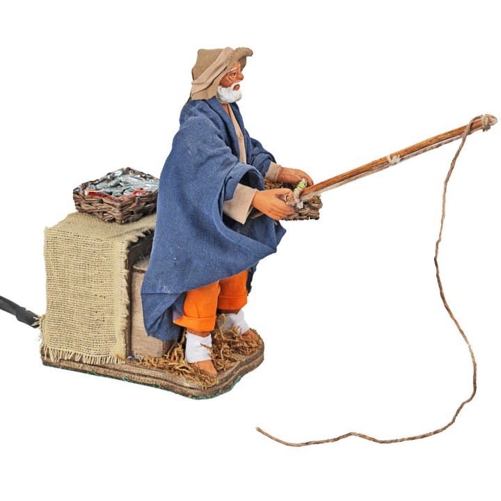 Standing fisherman in motion 12 cm