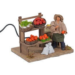 Fruttivendolo con banco in movimento 10 cm