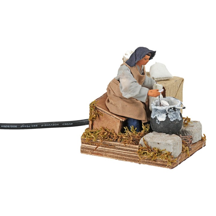 Seated ricotta maker in moving terracotta 10 cm