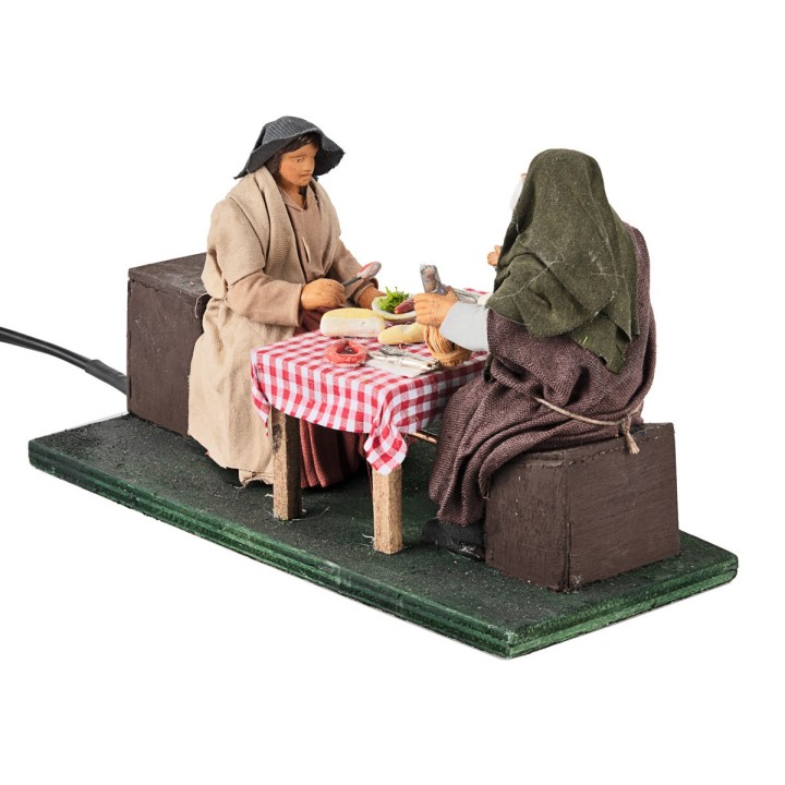 Family dining with moving child 12 cm