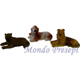 Conjunto de 3 perros de resina de 3,5 cm