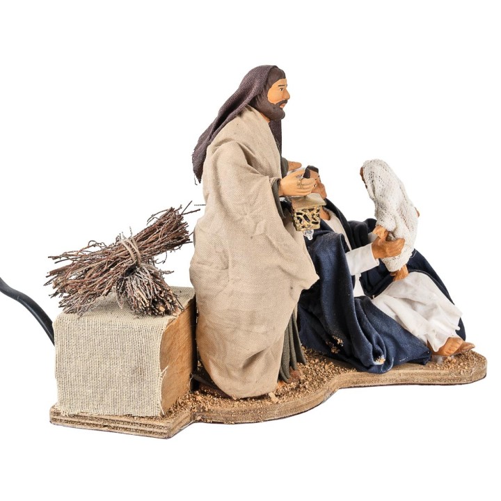 Natività che gioca con bimbo in movimento serie 15 cm