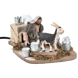 Man milking goat in motion 12 cm