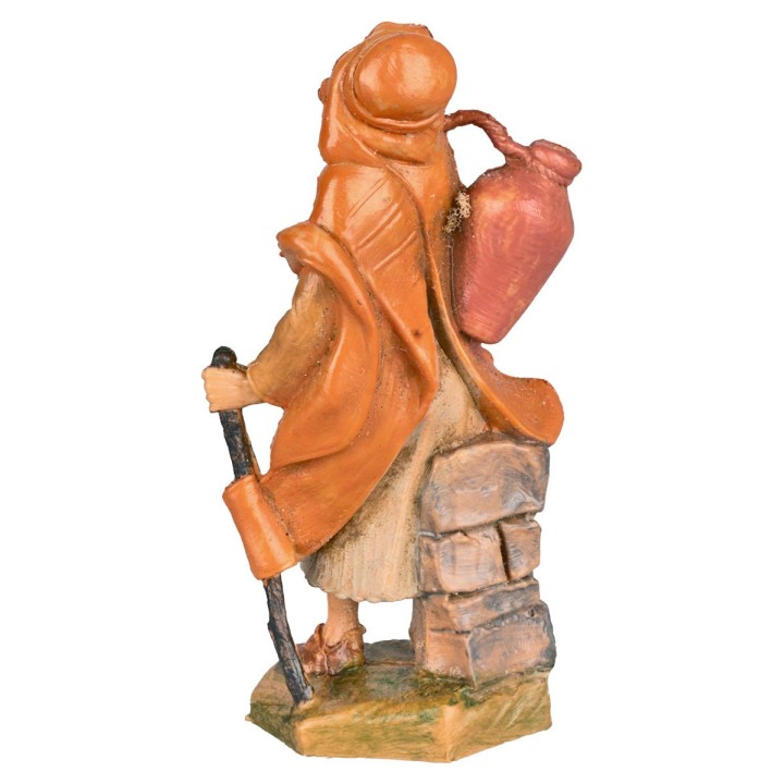 Donna con anfora a spalle e bastone 6,5 cm Fontanini