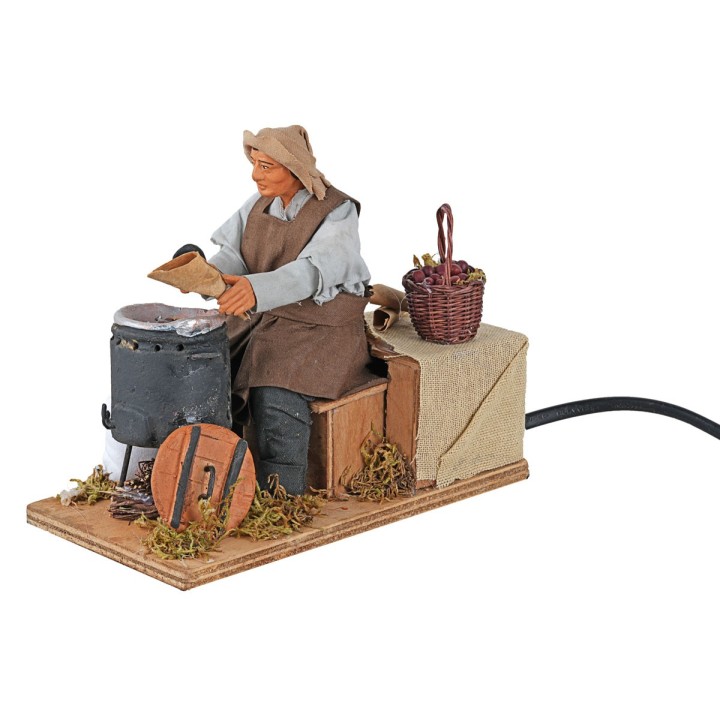 Moving chestnut seller 15 cm