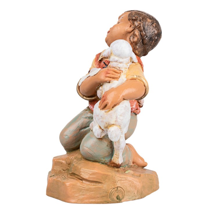 Bimbo inginocchiato con agnello serie 30 cm Fontanini