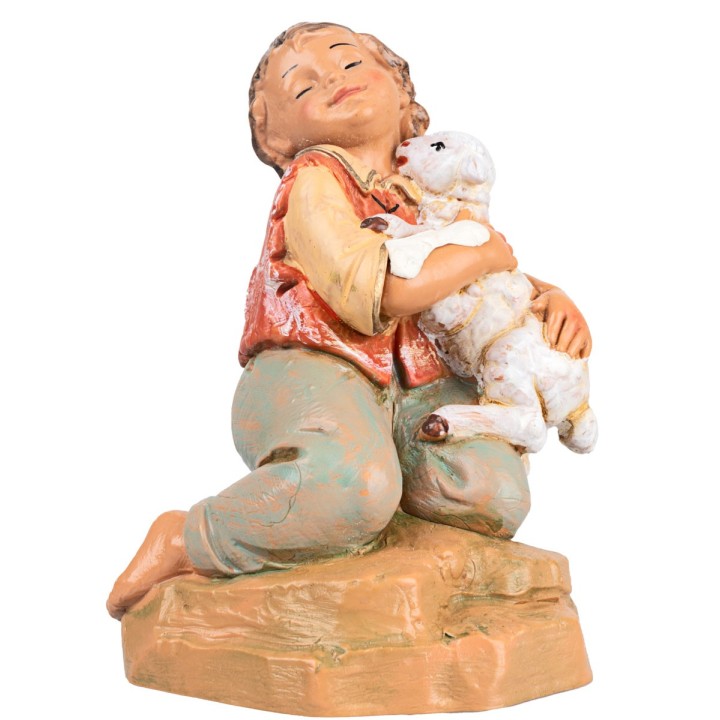 Niño arrodillado con cordero serie 30 cm Fontanini
