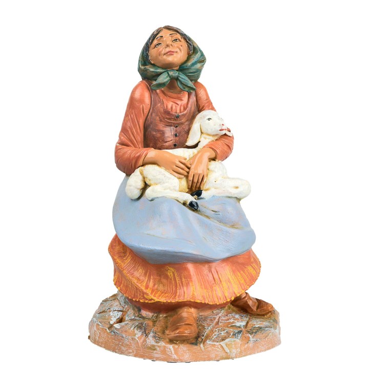 Pastorella seduta con pecora serie 30 cm Fontanini
