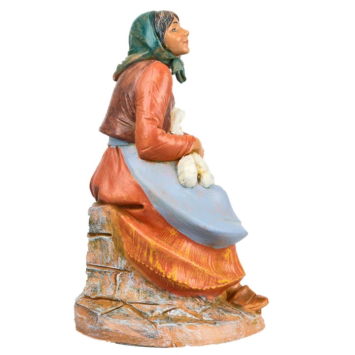 Pastorcita sentada con oveja serie 30 cm Fontanini