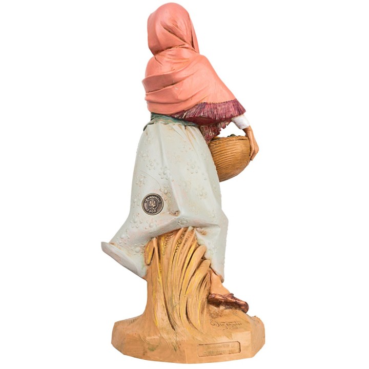 Woman with hamper 30 cm Fontanini