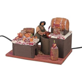 Moving vintner with working barrel 12 cm