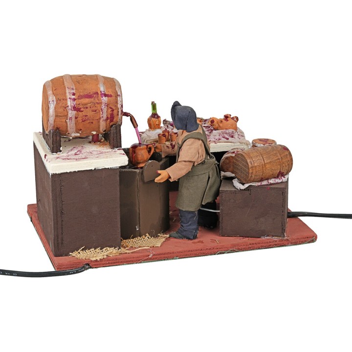 Moving vintner with working barrel 12 cm