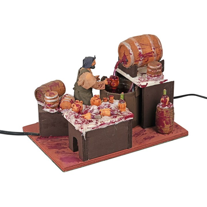 Moving vintner with working barrel 12 cm