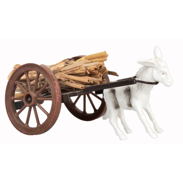 Carro de paja con burro al tiro