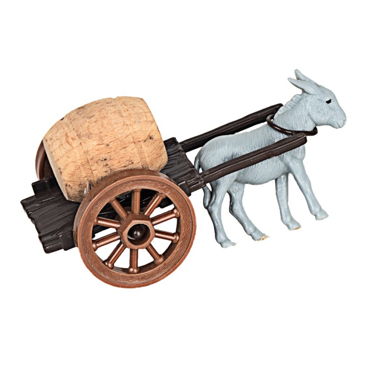 Small wagon with barrel - Donkey being towed - Cod. 