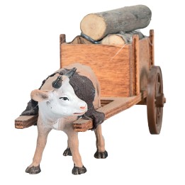 Carro in legno con bue al traino - Cod. 