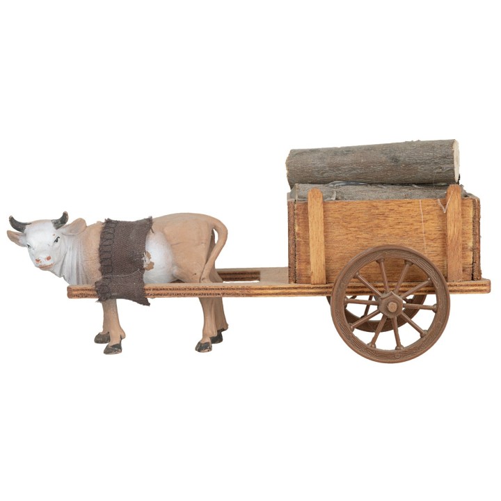 Wooden wagon with towed ox - Cod. 