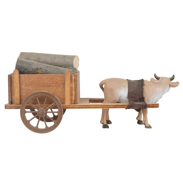 Carro in legno con bue al traino - Cod. 