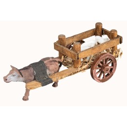 Carro in legno con pecore