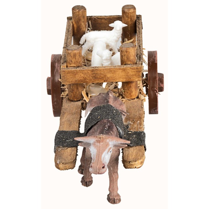 Wooden wagon with sheep