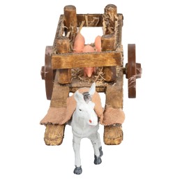 Carro in legno con maialini