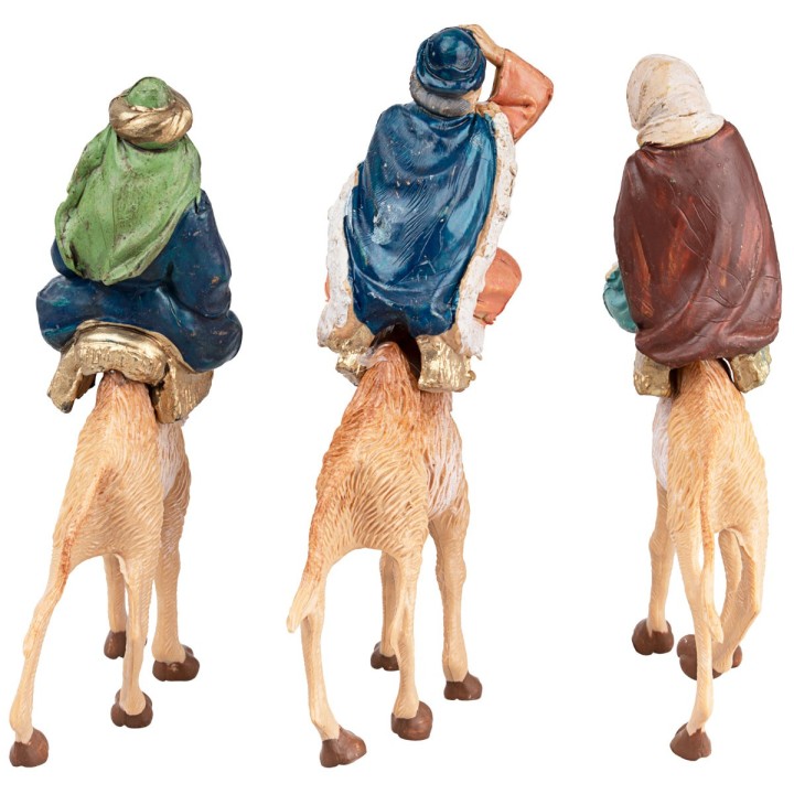 Set tre Re Magi su cammello serie 10 cm