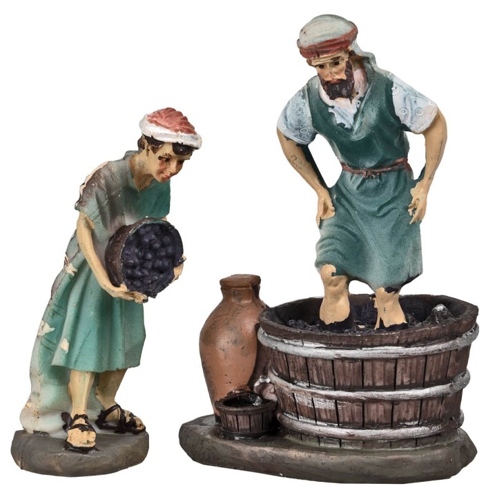 Escena pisa la uva de 10 cm en resina