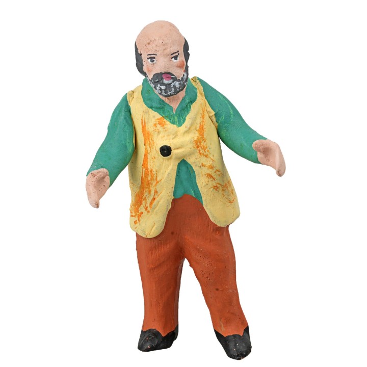 Hombre de 9 cm en terracota pintada
