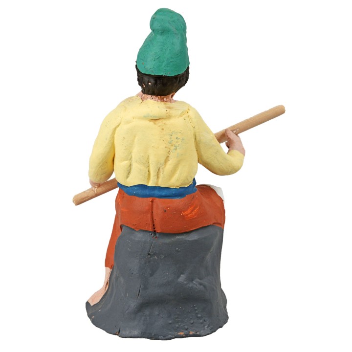 Pescatore serie 10 cm in terracotta dipinta