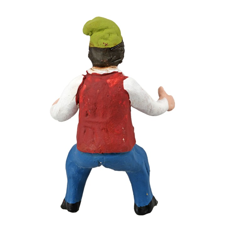 Pastore seduto della serie 10 cm in terracotta dipinta