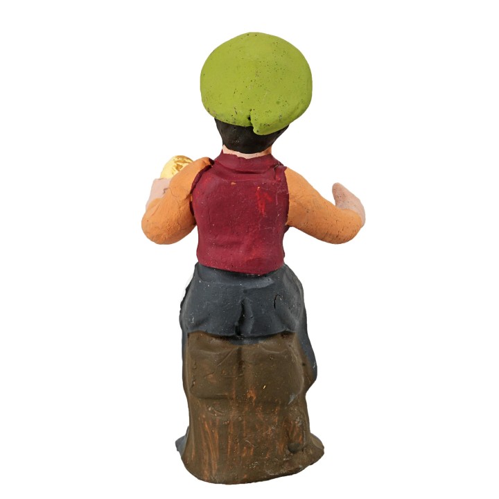 Seated woman with bread from the 10 cm series in painted