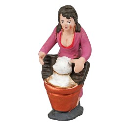 Lavandaia serie 10 cm in terracotta dipinta
