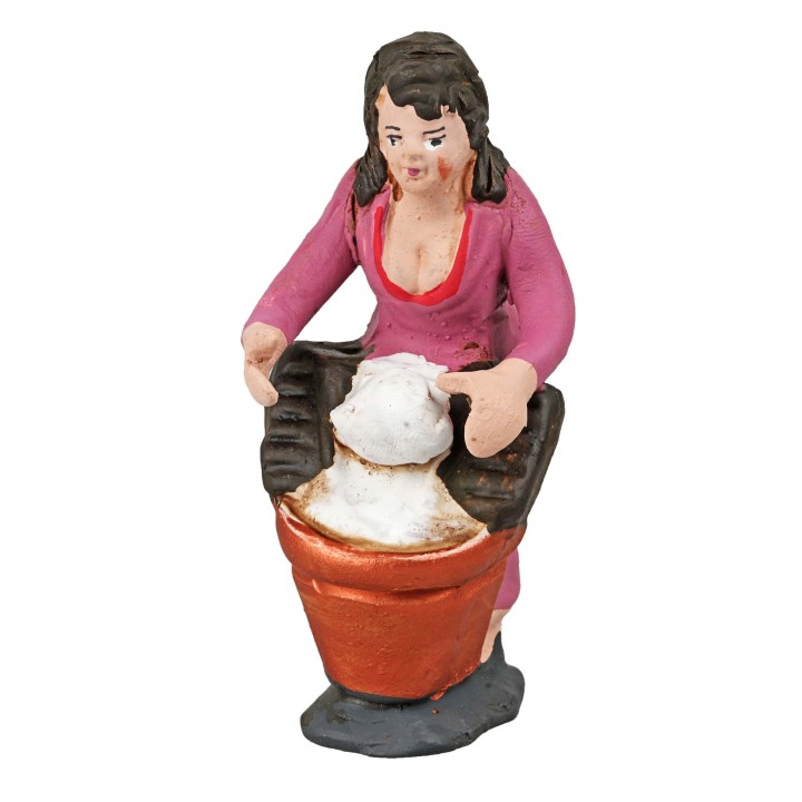 Lavandaia serie 10 cm in terracotta dipinta