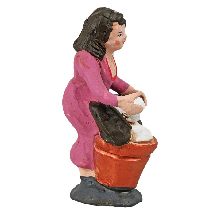 Lavandaia serie 10 cm in terracotta dipinta