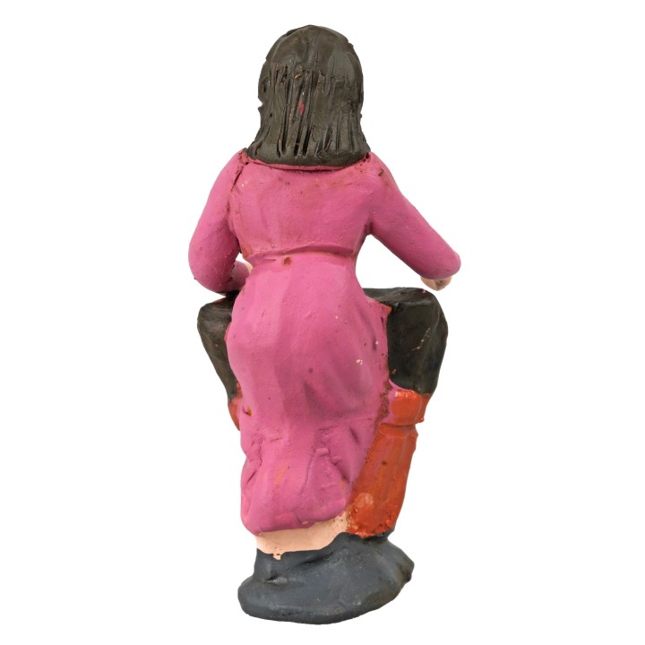 Lavandaia serie 10 cm in terracotta dipinta