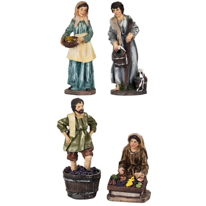 Conjunto 4 estatuas 15 cm en resina