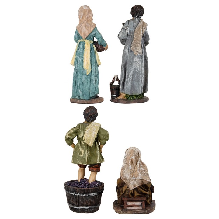 Set of 4 resin statues 15 cm