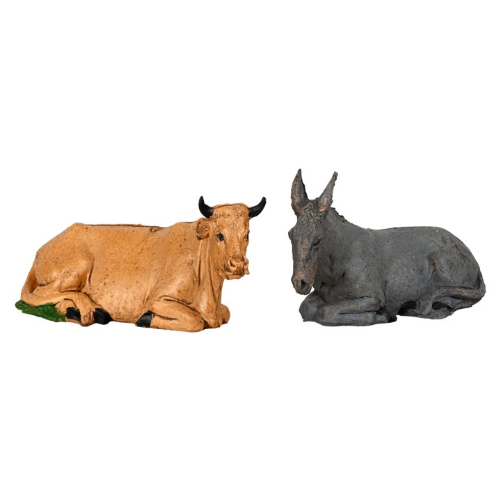 Set asino e bue serie 12/13 cm