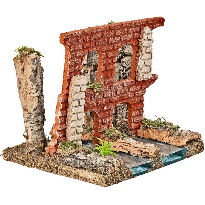 Fiume doppio con Acquedotto Romano cm 18x15x15,5 h