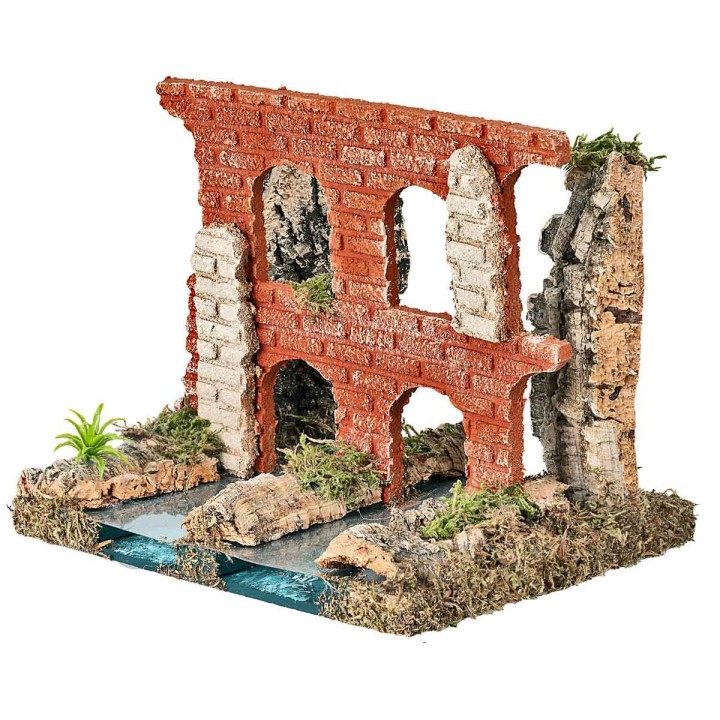 Fiume doppio con Acquedotto Romano cm 18x15x15,5 h