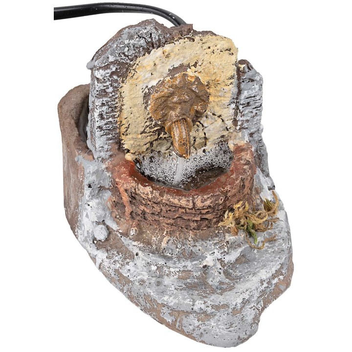 Resin fountain with working lion's mouth cm 10x25x15 h