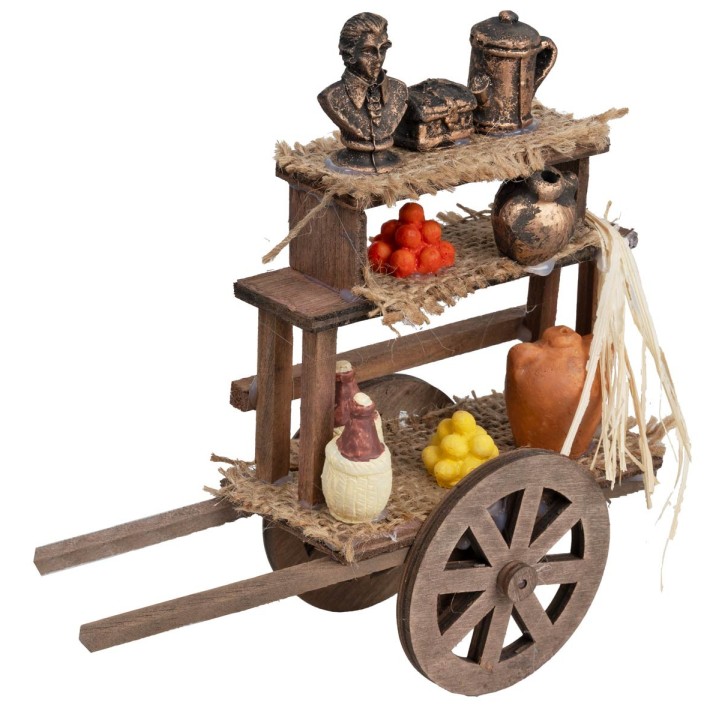 Carrito de madera de mercado cm 16x5,5x13 h